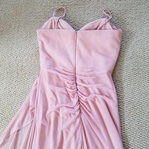 Cascading Ruffle Chiffon Floor Length Gown Candy Pink main image 1